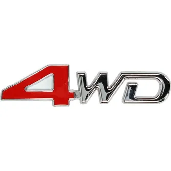 Samolepicí dekorace na vozidlo Kovová samolepka 4WD červená 4