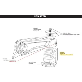 Pedál na kolo Náhradní díl LOOK Spacers Kit, E 765/Gravel Lds Stem