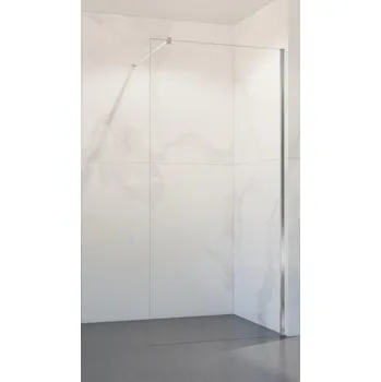 BESTECO Sprchová Zástěna Walk-In Lagos Chrom New 200, Chrom Lesklý / Čiré Sklo, Výška 200 cm (Šířka dle výběru) Rozměry: 120