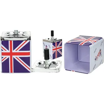 Popelník Hranatý popelník se zásobníkem plechový s motivem Anglie