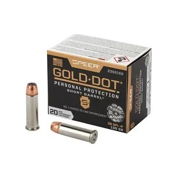 Sportovní střelba Speer Náboj kulový Speer, Personal Protection, .38 Spec.+P, 135GR, Gold Dot