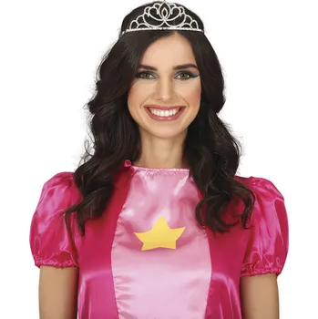 Karnevalový doplněk Stříbrná kovová - korunka