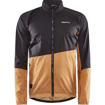 Cyklistická bunda Pánská cyklobunda CRAFT ADV Offroad Wind tmavě šedá s oranžovou L