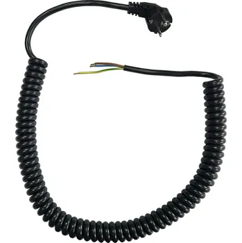elektrický kabel Flexo PVC kroucená šňůra 863157-1-101/5, 3Gx1,5, dutinky, úhlová vidlice, černá - 5 m + dárek zdarma