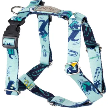 Postroj pro psa Nastavitelný postroj pro psa MIKO GUARD modrá velikost S, M, L, XL Rozměr: S - 17-27x26-35x1,5 cm