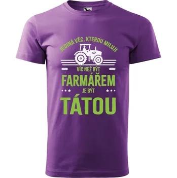 Pánské tričko DOBRÝ TRIKO Pánské tričko s potiskem Farmář táta Velikost: XS, Barva: Fialová