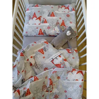 Povlečení Dětské povlečení bavlna VÁNOCE červený skřítek - 140x200 + 50x70 cm