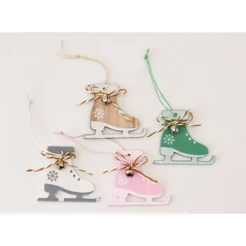 Dřevěná dekorace - BRUSLE - RŮŽOVÉ