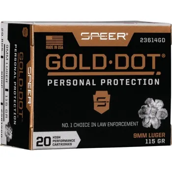 Sportovní střelba Speer Náboj kulový Speer, Personal Protection, 9mm Luger, 115GR (7,50g), JHP GoldDot