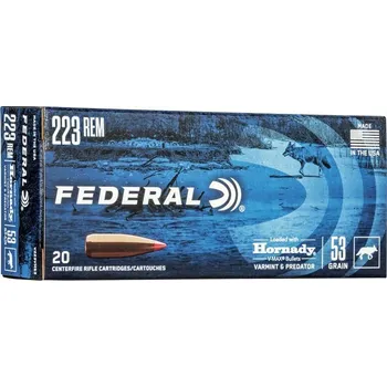 Příslušenství pro sportovní střelbu Federal Náboj kulový Federal, Varmint-Predator, .223 Rem., 53GR (3,4g), Hornady V-Max