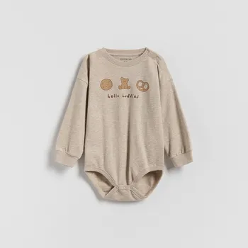 Kojenecký body Reserved - Body s vysokým podílem bavlny - béžová - 974FG-08M - 974FG-08M-92