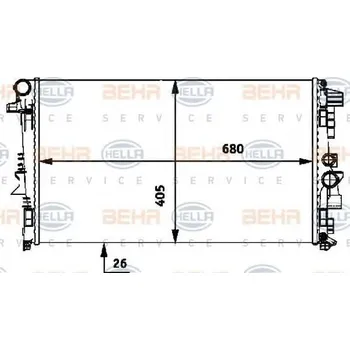 Chladič motoru BEHR HELLA SERVICE Chladič vody BHS 8MK 376 719-741