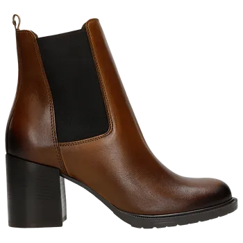 Dámské polobotky Hnědé Kotníčkové Boty Na Stabilním Podpatku Wojas 5532352 39