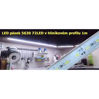 LED osvětlení Led pásek 5630 72LED v hliníkovém profilu 1m
