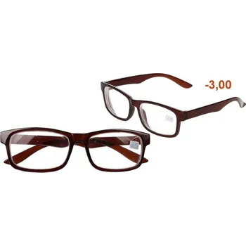 Dioptrické brýle -3,00 hnědé