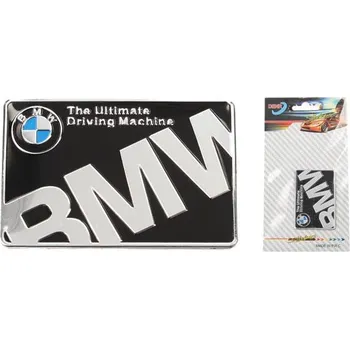 Samolepicí dekorace na vozidlo Kovová samolepka BMW The Ultimate Driving Machine 6x4 cm