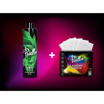 Prací gel Puella Výhodný set na 50 praní: parfém na praní + prací proužky POUZE ZA 50 Kč