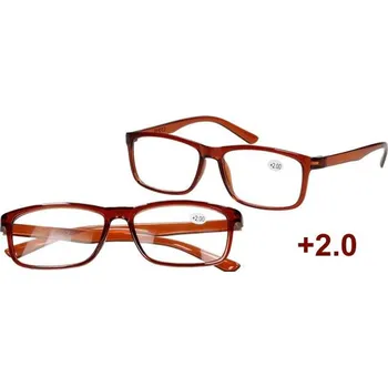 Dioptrické brýle +2,00 hnědé
