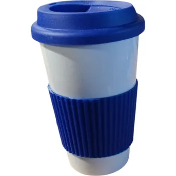 Keramický hrnek se silikonovým víčkem, 450 ml BARVA: Tmavě modrá Nové zboží, Náhodný výběr