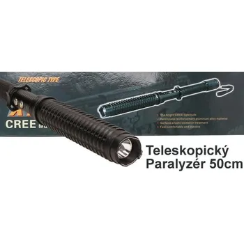 Elektrický paralyzér Teleskopická nabíjecí baterka s paralyzérem 3v1