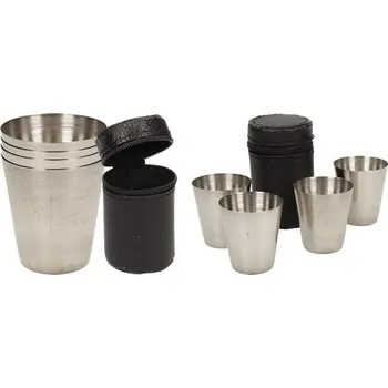 Outdoor vaření Mini kovové nerez panáky na alkohol 4 x 3,5 cm 4 kusy