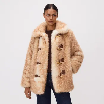 Dámský kabát Reserved - Bunda z imitace kožešiny - vícebarevná - 066HV-MLC - 066HV-MLC-L