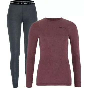 Dámské termoprádlo Dámský funkční set Craft CORE Wool Merino červená XXL