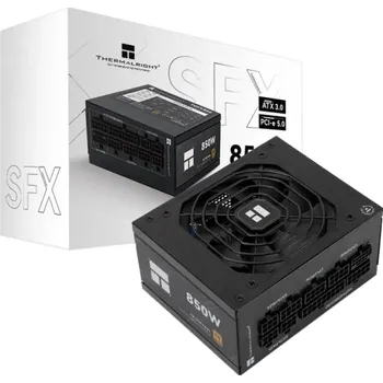 USB hub Černý napájecí zdroj 850W pro PC skříň s podporou ATX 3.0 a PCI-e 5.0, univerzální vstup 100–240V, rozměry 10x12,5x6,4 cm