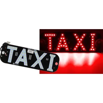 LED páska LED světelná značka taxi 19x17cm USB s vypínačem červená