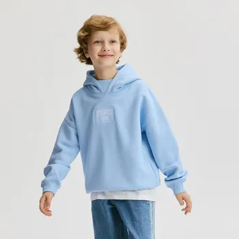 Chlapecká mikina Reserved - Bavlněná mikina s&nbsp;nášivkou - světle modrá - 906FJ-50X - 906FJ-50X-152