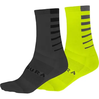 Ponožky ENDURA Coolmax Stripe (2-balení) Hi-Viz Yellow, – S/M (38-42)