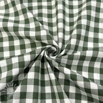 Bavlněná látka Check dark green