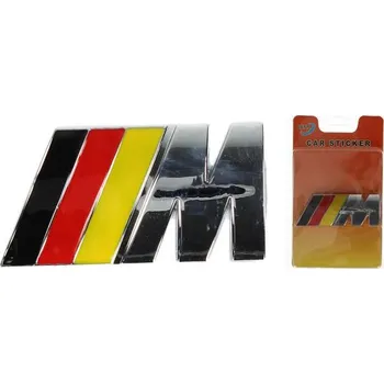 samolepka Kovová samolepka M stříbrná (červená, žlutá) 3 x 8 cm