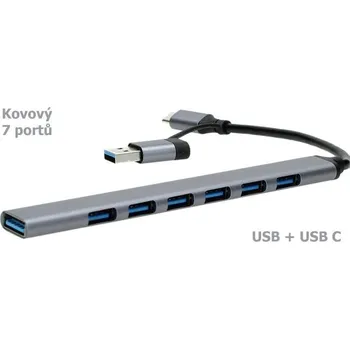 USB hub USB 3.0 HUB - 7 portů kovový