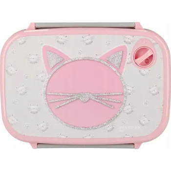 Obraz KRABIČKA pro DĚTI kočička STARPAK šedo-růžová LUNCHBOX školní