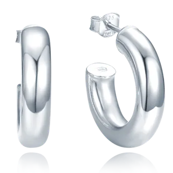Náušnice 1835 MINET Stříbrné robustní kruhové náušnice