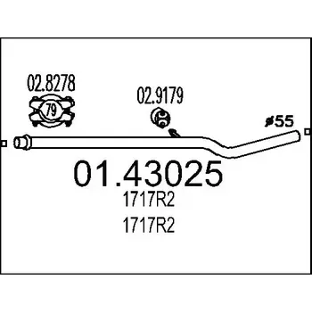 Výfuková trubka MTS Výfuková trubka MTS 01.43025
