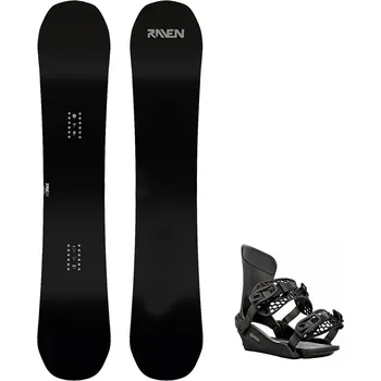 Snowboarding Snowboard komplet Raven Pure black + vázání King black Velikost: 159W cm, Velikost vázání: XL