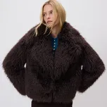 Reserved - Bunda z imitace kožešiny - tmavě hnědá - 680HD-89X - 680HD-89X-S