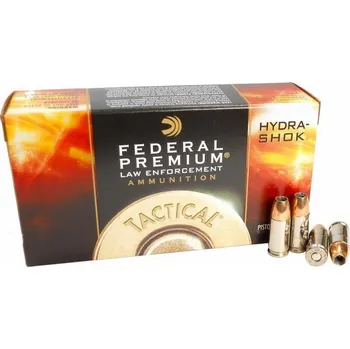 Sportovní střelba Federal Náboj kulový Federal, Premium Tactical, 9mm Luger, 124GR (8,0g), Hydra Shok JHP