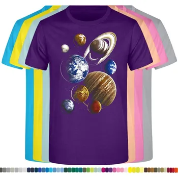 Chlapecké tričko detske-levne-bavlnene-tricko-potisk-planety Barva: Purple - purpurová, velikost: 164