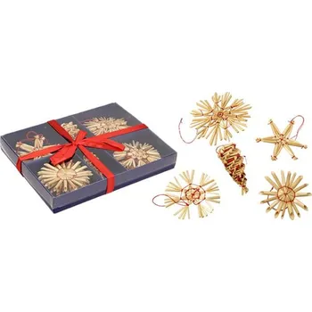 Vánoční ozdoba Sada slaměných ozdob 14 ks