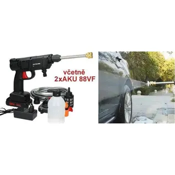 Vysokotlaký čistič AKU tlakový čistič 60bar 150PSI včetně 2ks baterie WT-008