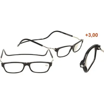 Brýle na čtení Dioptrické brýle +3,00 s magnetem černé