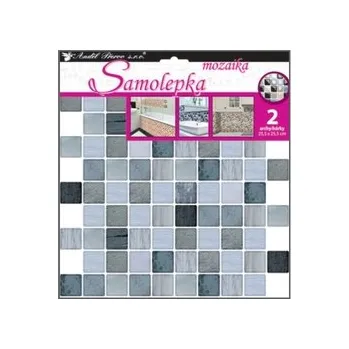 Samolepící dekorace Samolepka na zeď mozaika plastická, imitace obkladů, 2 archy 25,5 x 25,5 cm (Anděl) P2383