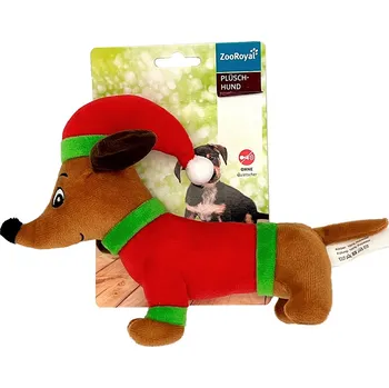 Hračka pro psa ZooRoyal plyšová hračka jezevčík XMAS 18 x 16 cm