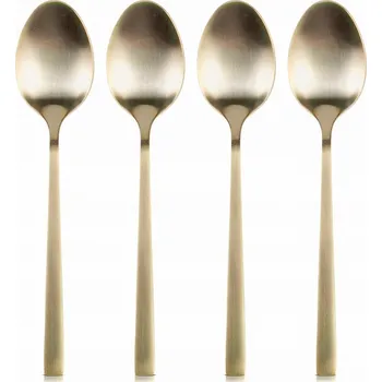 Příbor Lžičky na kávu a čaj ocelové zlaté sada 4 ks vhodné do myčky