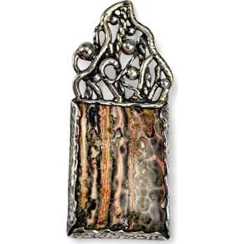 Přívěsek Drakkaria FLAMEA, jaspis, stříbrný přívěsek, Ag 925/1000