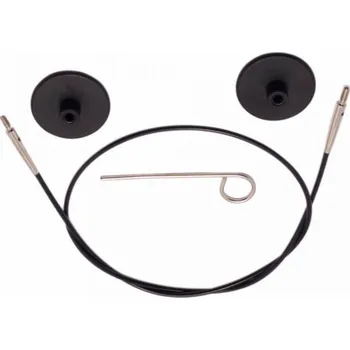 Jehlice Výměnné lanko KnitPro 120 cm černá, stříbrná