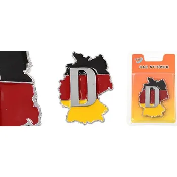 Samolepicí dekorace na vozidlo Kovová samolepka Deutschland 6,5 x 5 cm
